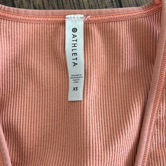 Athleta Aurora Seamless Crop Rib Tank in Island Coral - Picture 2 of 3